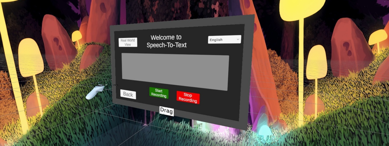 Student using motion controllers inside a virtual learning lab